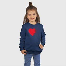 Свитшот хлопковый детский Сердце, цвет: тёмно-синий — фото 2