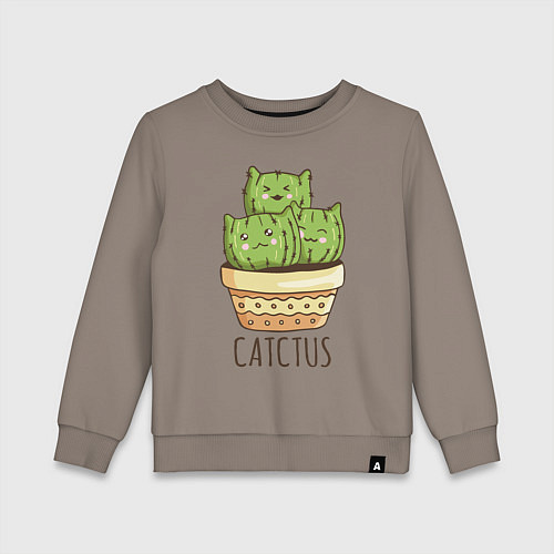 Детский свитшот Кактус Котики / Утренний латте – фото 1