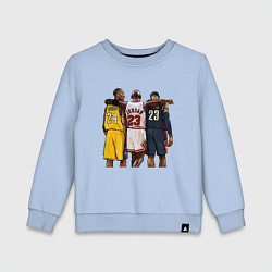 Свитшот хлопковый детский Bryant, Jordan, James, цвет: мягкое небо