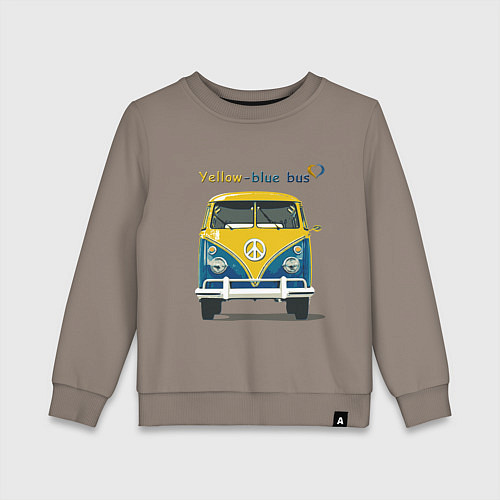 Детский свитшот Я люблю вас Yellow-blue bus / Утренний латте – фото 1