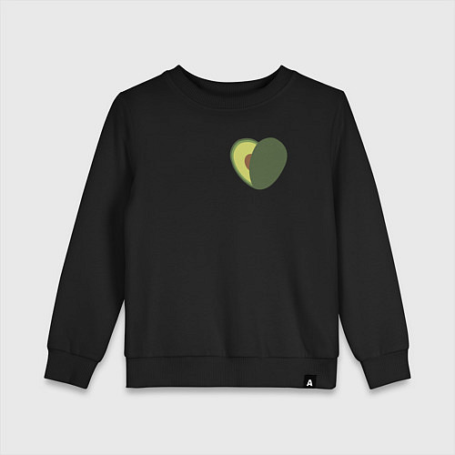 Детский свитшот Avocado Heart / Черный – фото 1