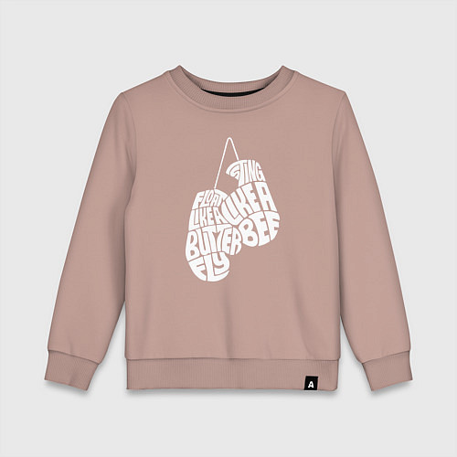 Детский свитшот Float like a butterfly / Пыльно-розовый – фото 1