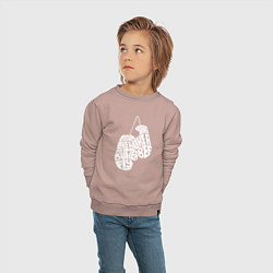 Свитшот хлопковый детский Float like a butterfly, цвет: пыльно-розовый — фото 2