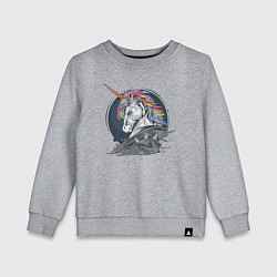 Свитшот хлопковый детский Единорог Rock, цвет: меланж