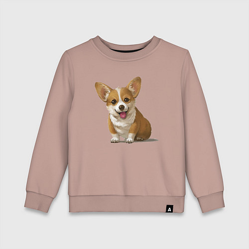 Детский свитшот КОРГИ / Пыльно-розовый – фото 1