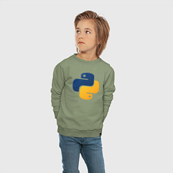 Свитшот хлопковый детский Python, цвет: авокадо — фото 2