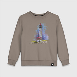 Свитшот хлопковый детский Crisp Point Lighthouse, цвет: утренний латте