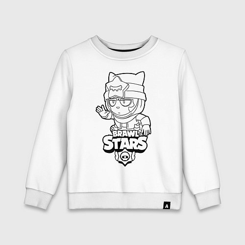 Детский свитшот Brawl Stars SANDY раскраска / Белый – фото 1
