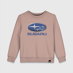 Свитшот хлопковый детский SUBARU, цвет: пыльно-розовый