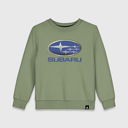Свитшот хлопковый детский SUBARU, цвет: авокадо