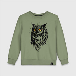 Свитшот хлопковый детский Сова, цвет: авокадо