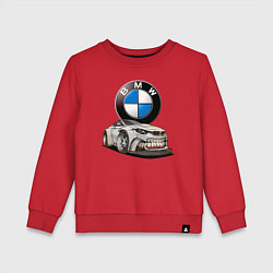 Свитшот хлопковый детский BMW оскал, цвет: красный