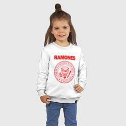 Свитшот хлопковый детский RAMONES, цвет: белый — фото 2