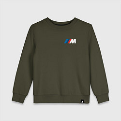 Свитшот хлопковый детский BMW M LOGO 2020, цвет: хаки