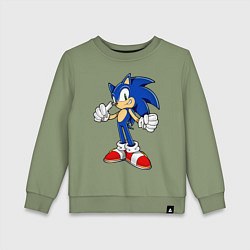 Свитшот хлопковый детский Sonic, цвет: авокадо