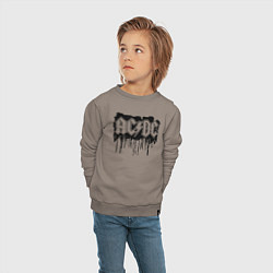 Свитшот хлопковый детский ACDC, цвет: утренний латте — фото 2