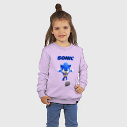 Свитшот хлопковый детский SONIC, цвет: лаванда — фото 2
