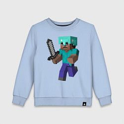 Свитшот хлопковый детский Майнкрафт, цвет: мягкое небо
