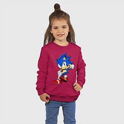 Свитшот хлопковый детский SONIC, цвет: маджента — фото 2