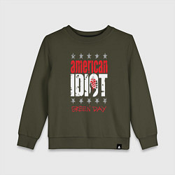 Свитшот хлопковый детский Green Day, цвет: хаки