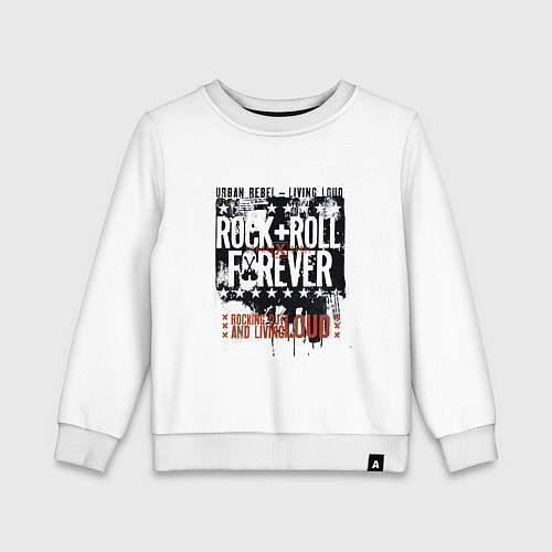Детский свитшот Rock'n'Roll Forever / Белый – фото 1
