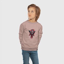 Свитшот хлопковый детский Символика викингов, цвет: пыльно-розовый — фото 2