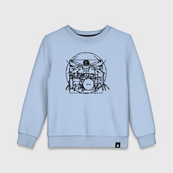 Свитшот хлопковый детский Витрувианский барабанщик, цвет: мягкое небо