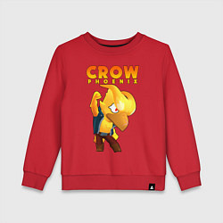 Свитшот хлопковый детский BRAWL STARS CROW PHOENIX, цвет: красный