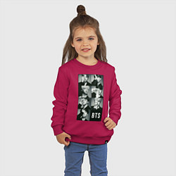 Свитшот хлопковый детский BTS, цвет: маджента — фото 2