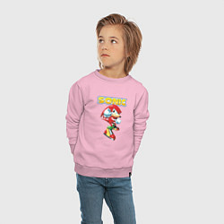 Свитшот хлопковый детский Sonic, цвет: светло-розовый — фото 2