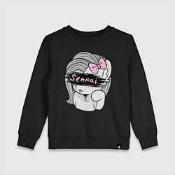 Свитшот хлопковый детский Senpai, цвет: черный