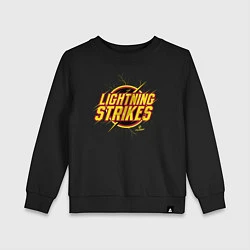 Свитшот хлопковый детский Lightning Strikes, цвет: черный