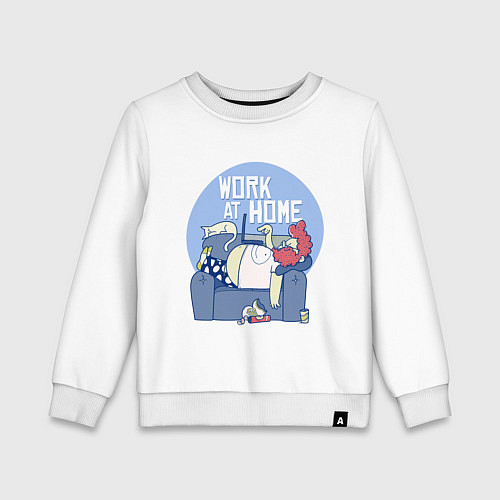 Детский свитшот Work at Home / Белый – фото 1