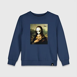 Свитшот хлопковый детский Mona Lisa, цвет: тёмно-синий