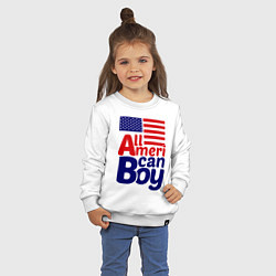 Свитшот хлопковый детский All American Boy, цвет: белый — фото 2