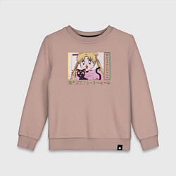 Свитшот хлопковый детский Sailor Moon Usagi Tsukino Luna, цвет: пыльно-розовый