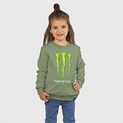 Свитшот хлопковый детский MONSTER ENERGY, цвет: авокадо — фото 2