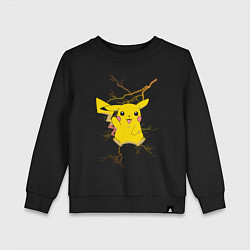 Свитшот хлопковый детский Pikachu, цвет: черный