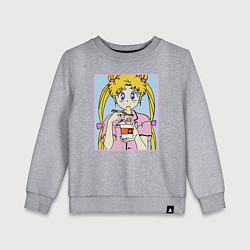 Свитшот хлопковый детский Sailor Moon Usagi Tsukino, цвет: меланж