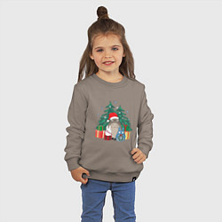 Свитшот хлопковый детский New Year Totoro, цвет: утренний латте — фото 2