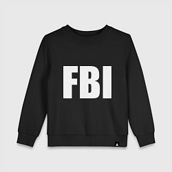 Свитшот хлопковый детский FBI, цвет: черный