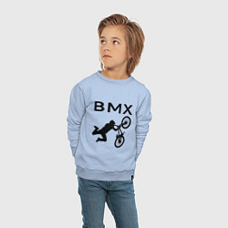 Свитшот хлопковый детский Велоспорт BMX Z, цвет: мягкое небо — фото 2