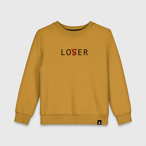 Детский свитшот Lover - loser / Горчичный – фото 1