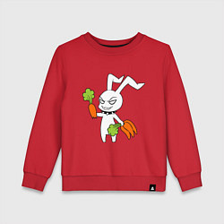 Свитшот хлопковый детский Злой заяц, цвет: красный
