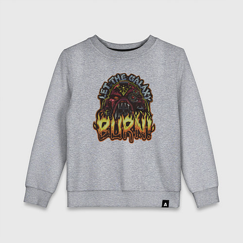 Детский свитшот Lets the galaxy burn / Меланж – фото 1