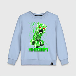 Свитшот хлопковый детский MINECRAFT CREEPER, цвет: мягкое небо