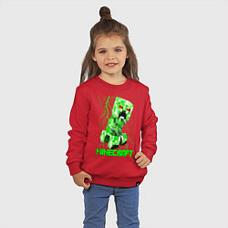 Свитшот хлопковый детский MINECRAFT CREEPER, цвет: красный — фото 2
