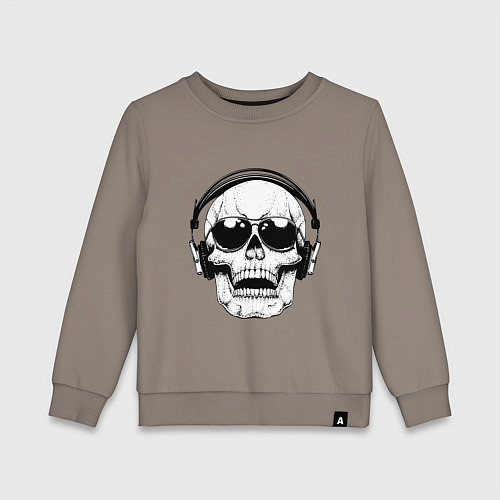 Детский свитшот Skull Music lover / Утренний латте – фото 1