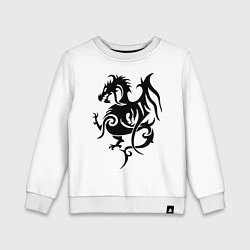 Свитшот хлопковый детский Геральдический дракон, цвет: белый