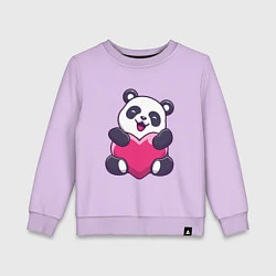 Свитшот хлопковый детский Панда love, цвет: лаванда